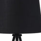 HomeRoots 20” Classic Tripod Table Lamp in Black Matte Finish
