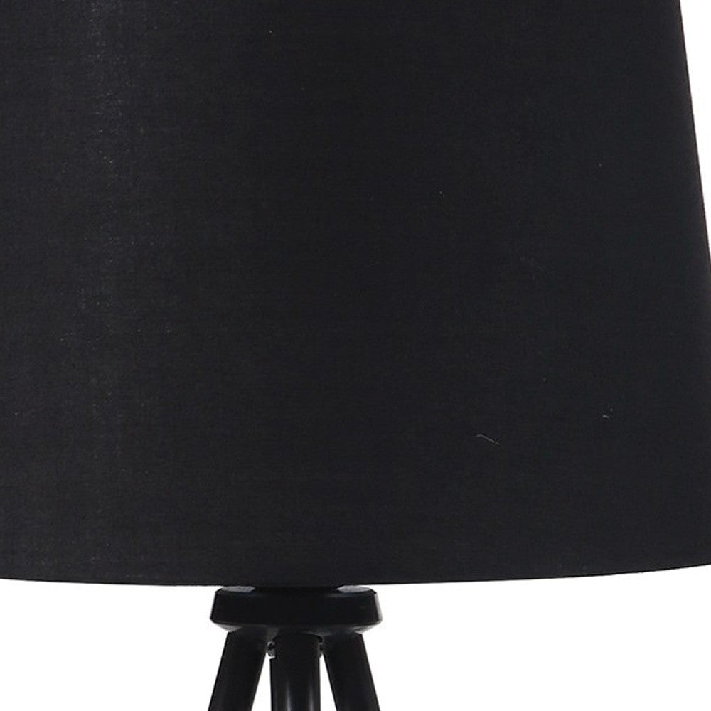 HomeRoots 20” Classic Tripod Table Lamp in Black Matte Finish