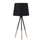 HomeRoots 20” Classic Tripod Table Lamp in Black Matte Finish