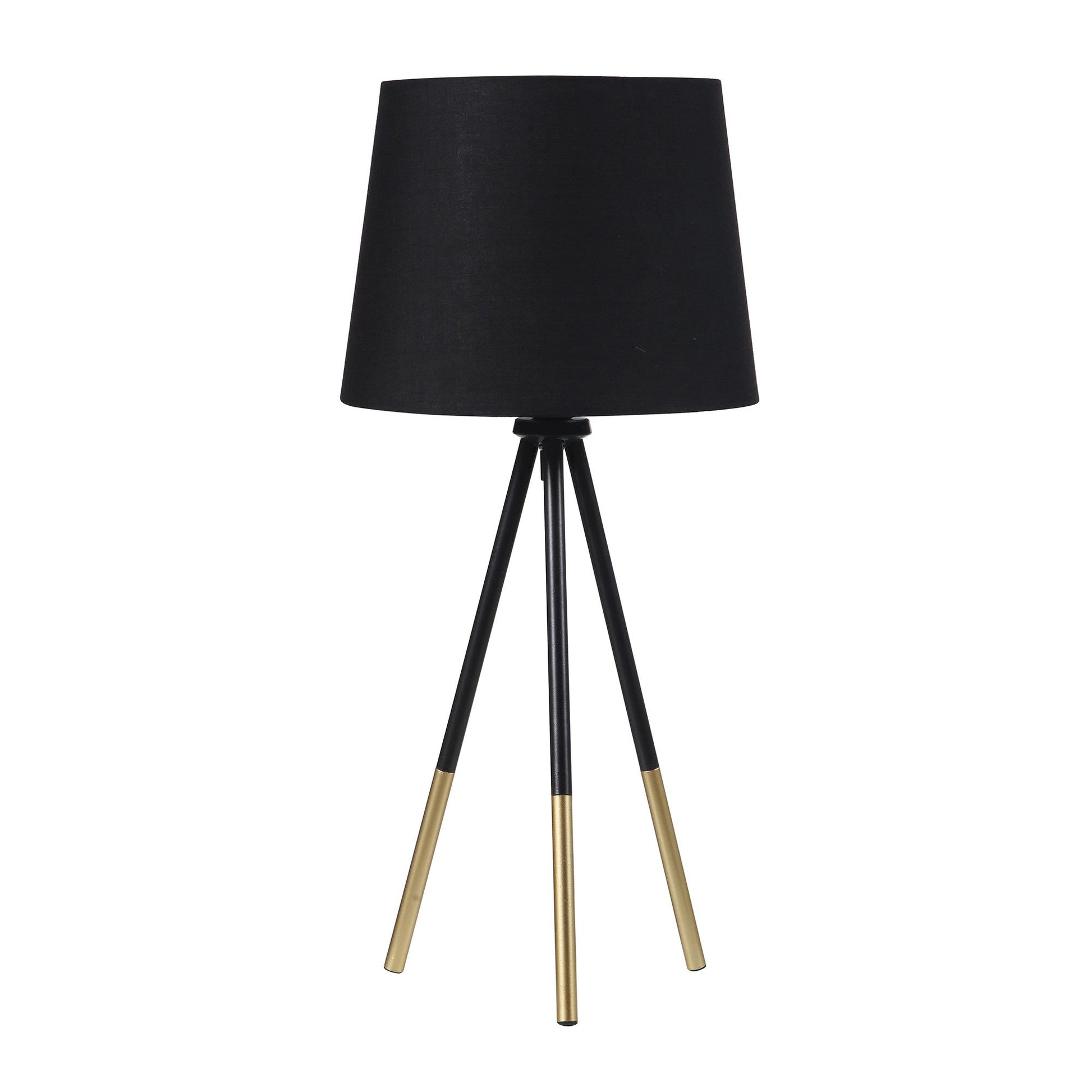 HomeRoots 20” Classic Tripod Table Lamp in Black Matte Finish