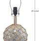 HomeRoots 20" Clear Glass Bedside Table Lamp With Net Finish