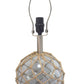 HomeRoots 20" Clear Glass Bedside Table Lamp With Net Finish
