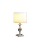 HomeRoots 20” Compact Crystal Table Lamp in Silver Finish