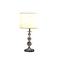 HomeRoots 20” Modern Crystal Orbs And Metal Table Lamp in Silver Finish