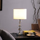 HomeRoots 20” Modern Crystal Orbs And Metal Table Lamp in Silver Finish
