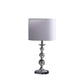 HomeRoots 20” Modern Crystal Orbs And Metal Table Lamp in Silver Finish
