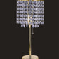 HomeRoots 20” Modern Tall Gold Crystal Chandelier Lamp With Clear Drum Shade