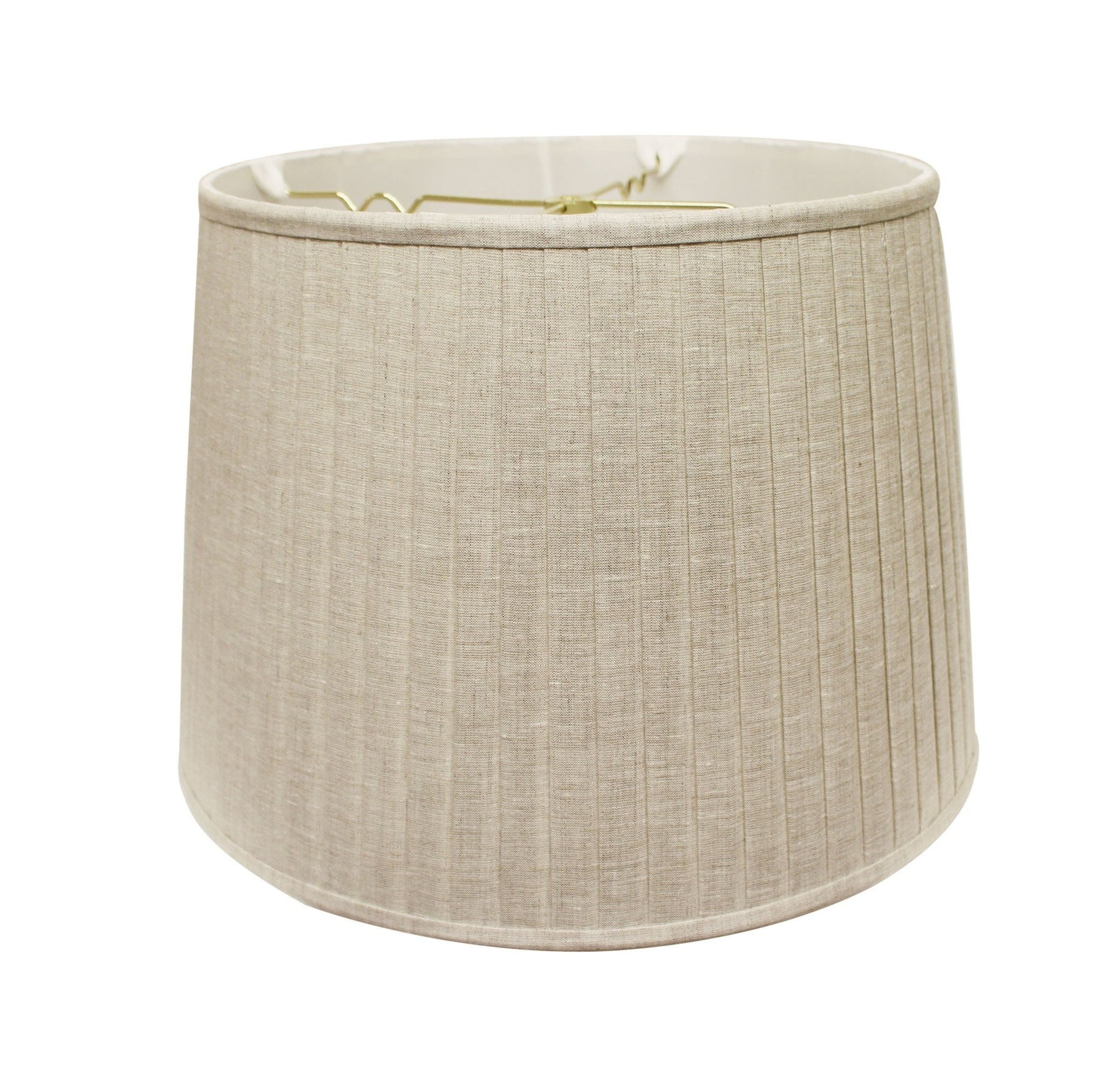 HomeRoots 20" Paperback Linen Lampshade With Side Pleats in Cream Finish