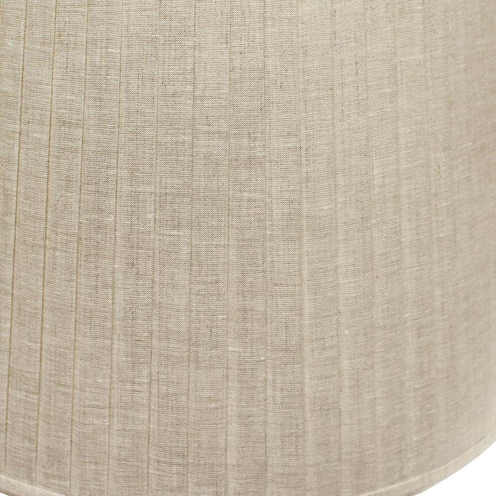 HomeRoots 20" Paperback Linen Lampshade With Side Pleats in Cream Finish