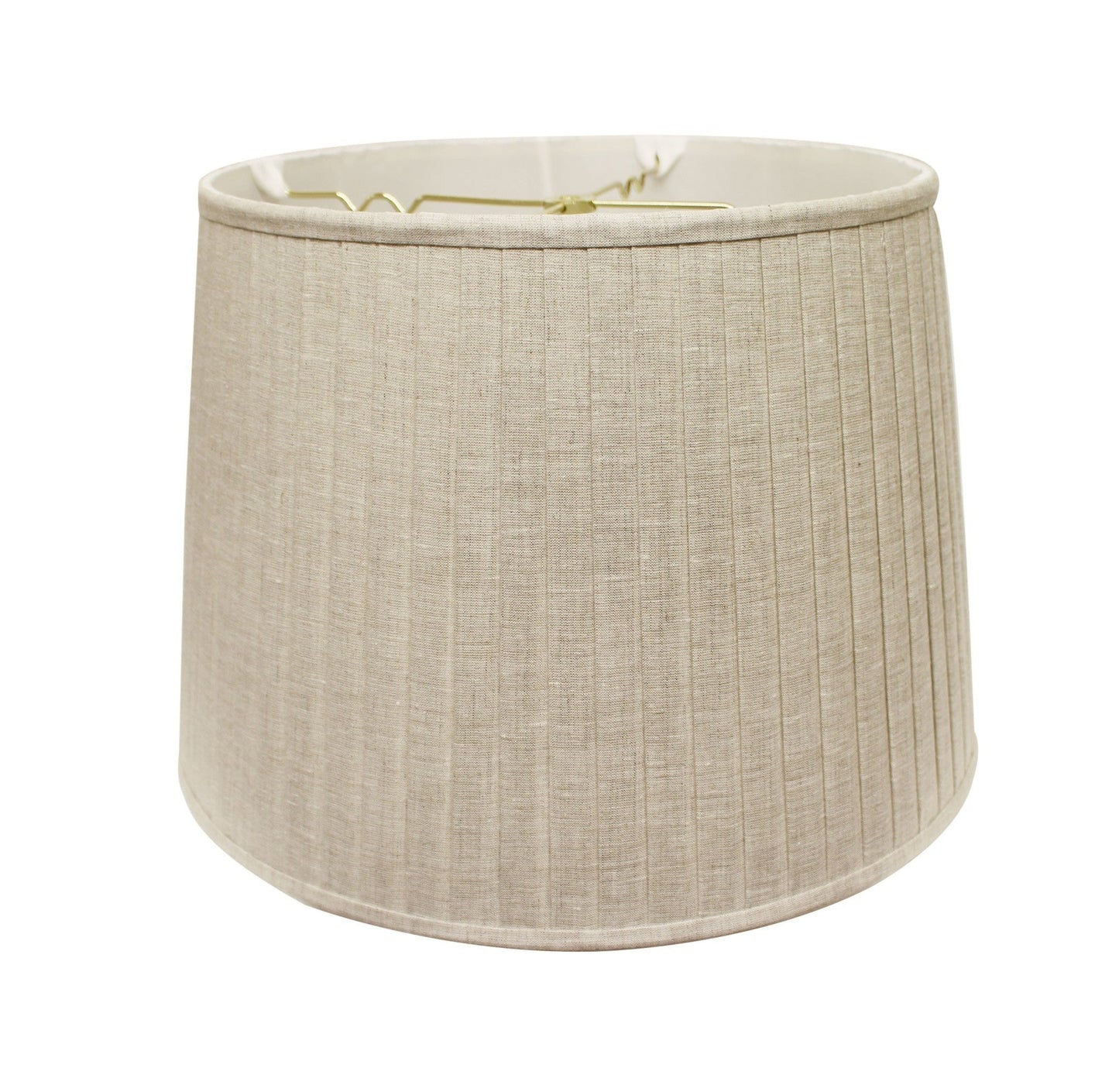 HomeRoots 20" Paperback Linen Lampshade With Side Pleats in Cream Finish