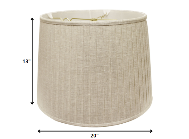 HomeRoots 20" Paperback Linen Lampshade With Side Pleats in Cream Finish