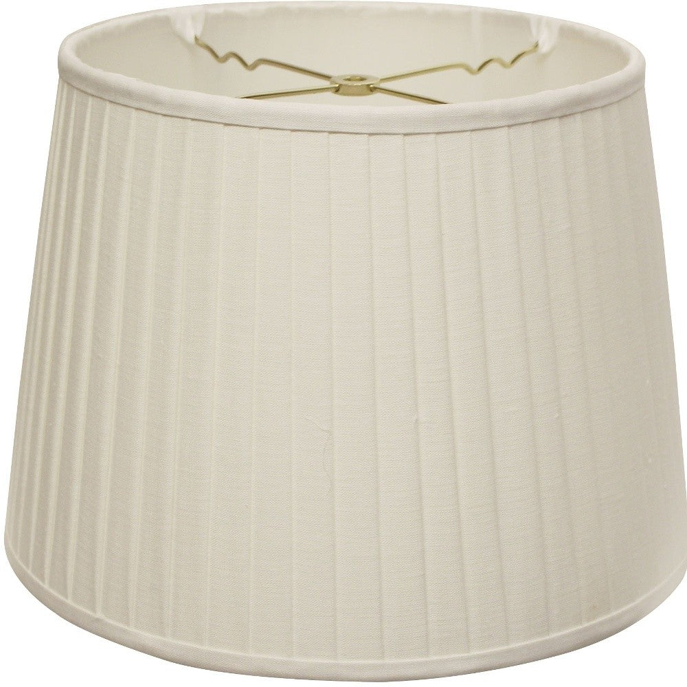 HomeRoots 20" Paperback Linen Lampshade with Side Pleats in White Finish