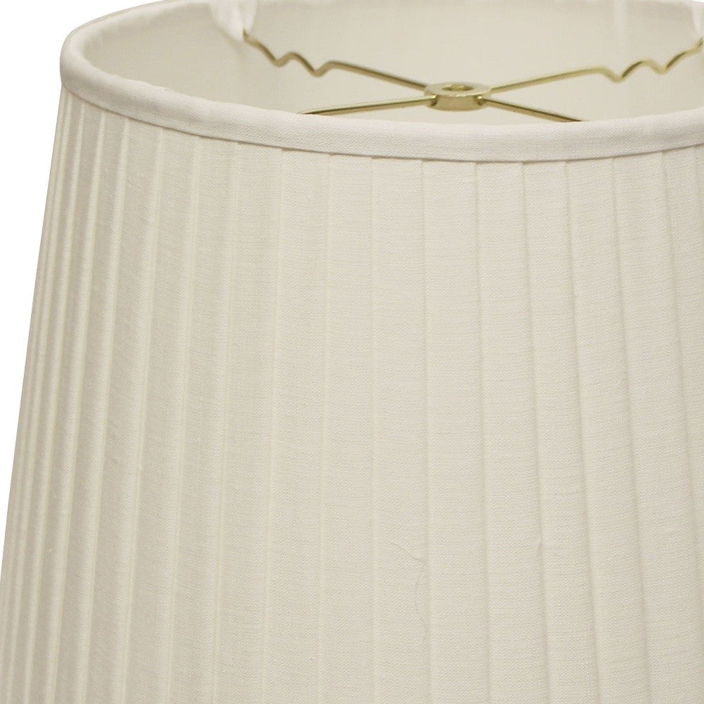 HomeRoots 20" Paperback Linen Lampshade with Side Pleats in White Finish