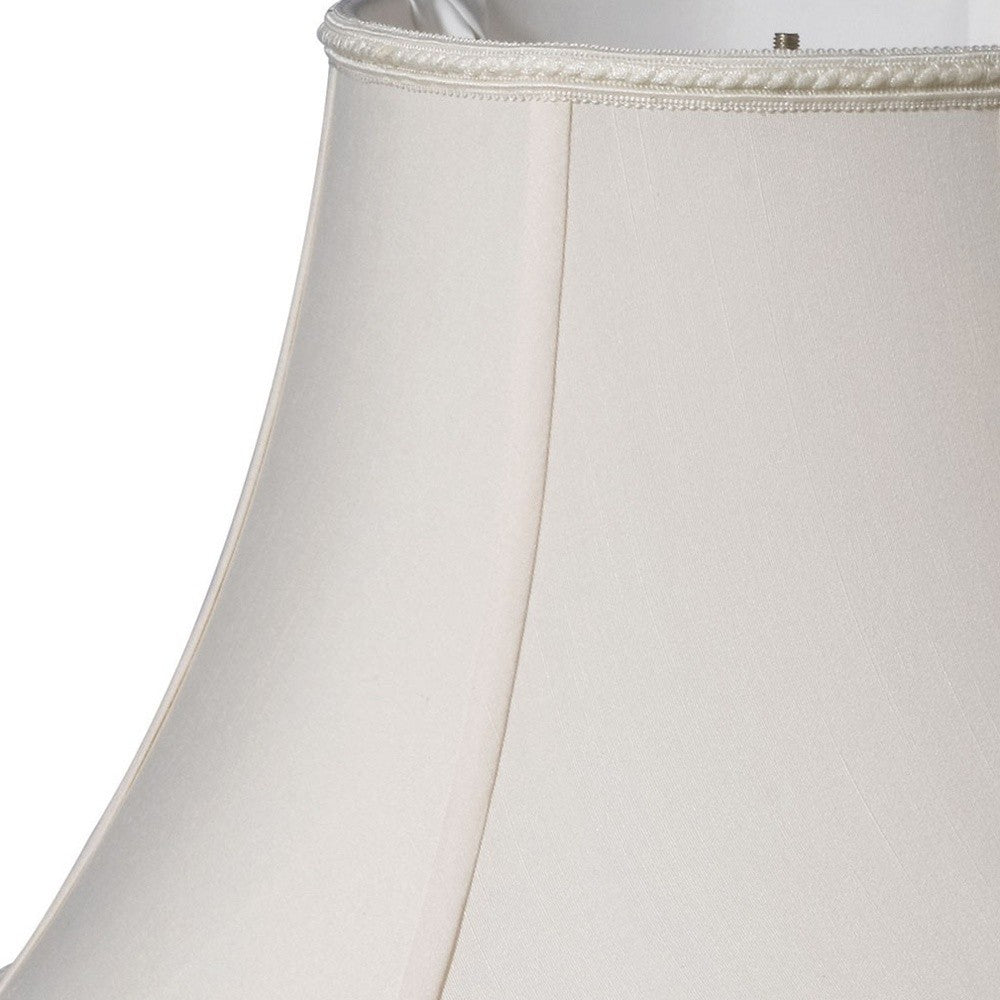 HomeRoots 20" Slanted Bell Paperback Shantung Lampshade in Cream Finish