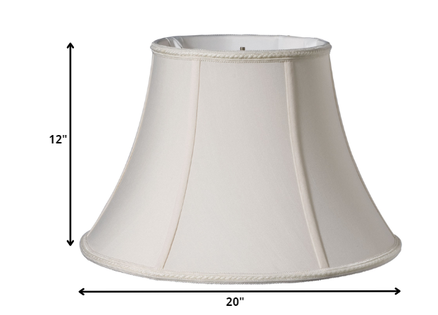 HomeRoots 20" Slanted Bell Paperback Shantung Lampshade in Cream Finish