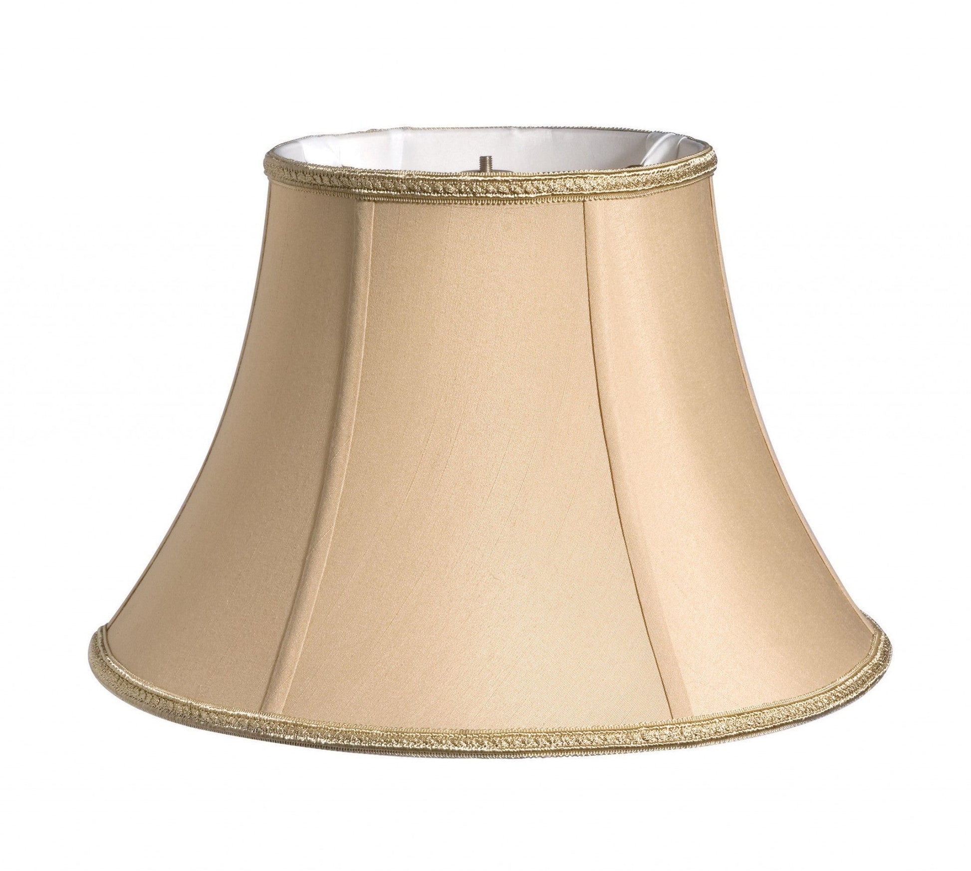 HomeRoots 20" Slanted Bell Paperback Shantung Lampshade in Vintage Gold Finish