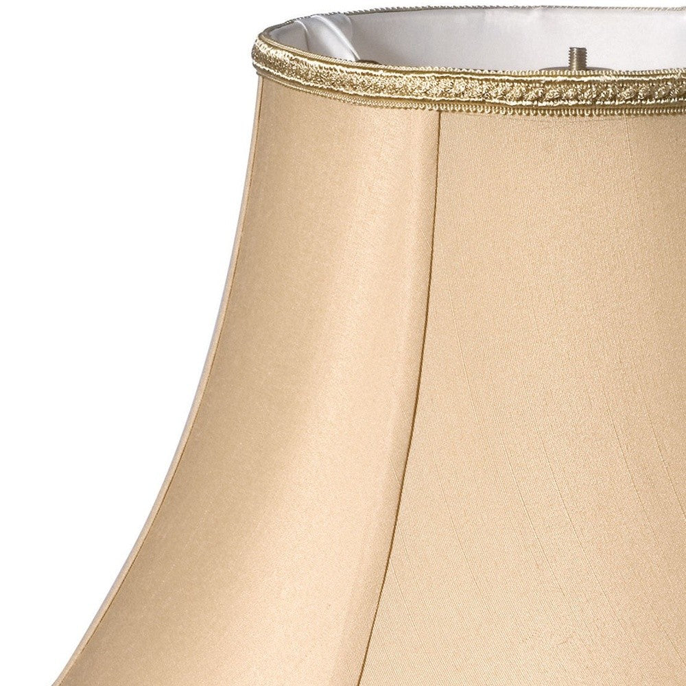 HomeRoots 20" Slanted Bell Paperback Shantung Lampshade in Vintage Gold Finish