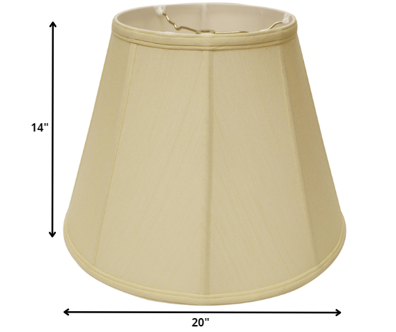 HomeRoots 20" Slanted Empire Monay Shantung Lampshade in Antique White Finish