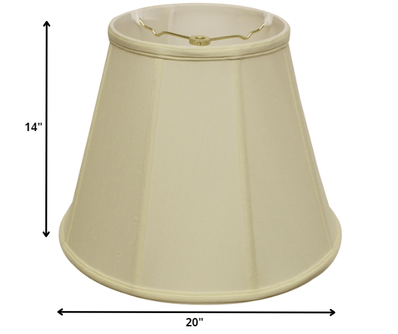 HomeRoots 20" Slanted Empire Monay Shantung Lampshade in Ivory Finish