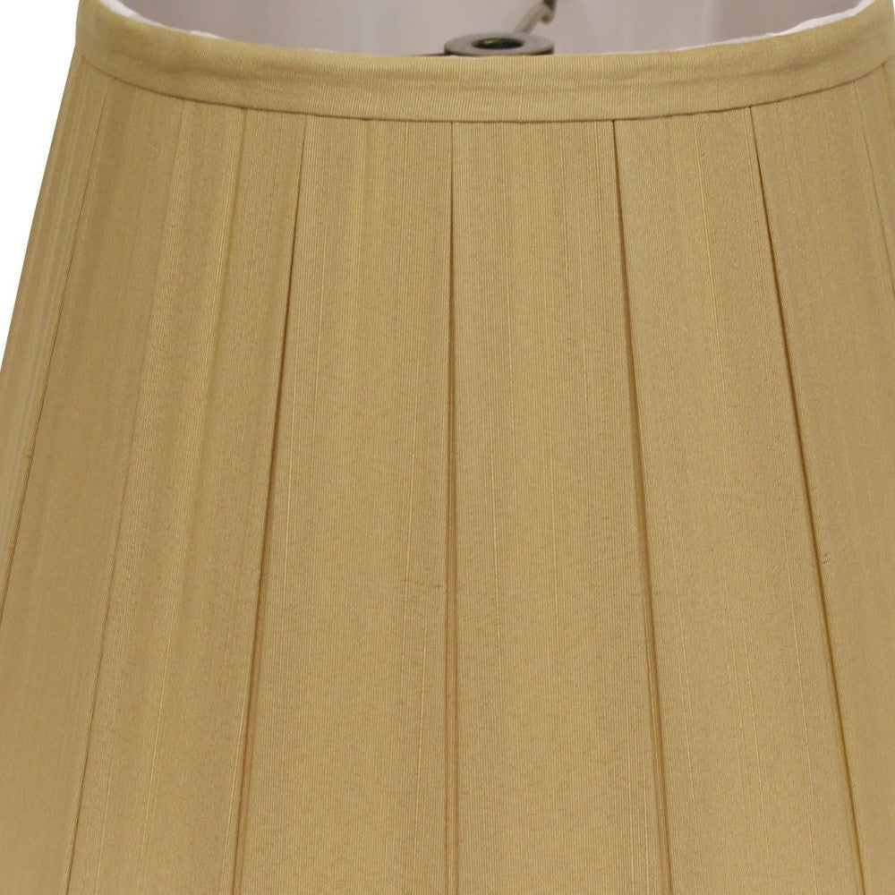 HomeRoots 20" Slanted English Box Paperback Shantung Lampshade in Honey Finish