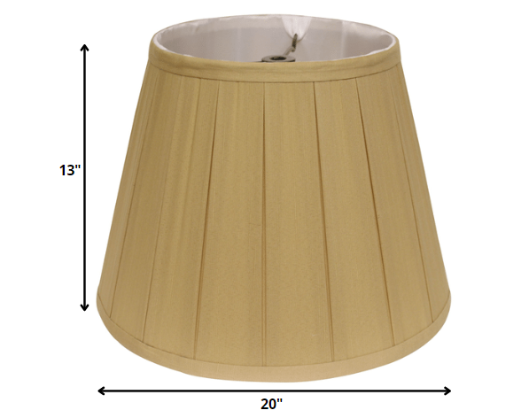 HomeRoots 20" Slanted English Box Paperback Shantung Lampshade in Honey Finish