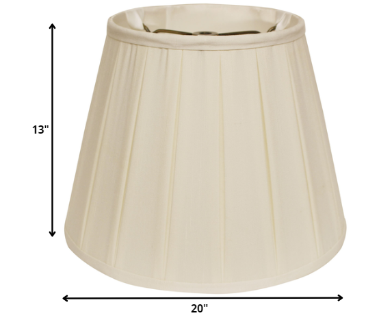 HomeRoots 20" Slanted English Box Paperback Shantung Lampshade in Ivory Finish