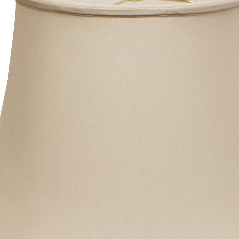 HomeRoots 20" Sloped Euro Bell Pongee Shantung Lampshade in Beige Finish