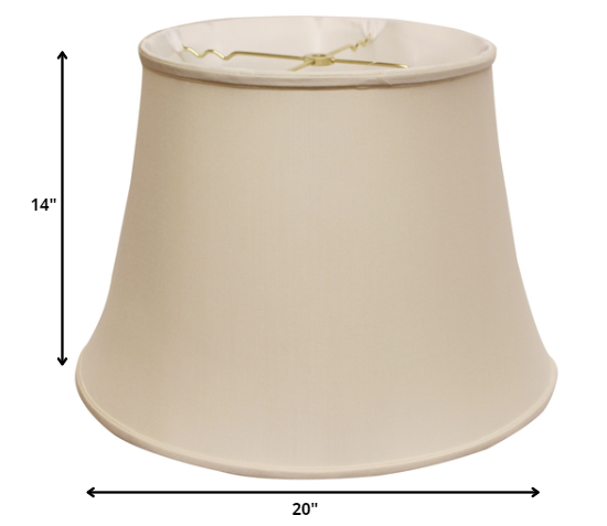 HomeRoots 20" Sloped Euro Bell Pongee Shantung Lampshade in Beige Finish
