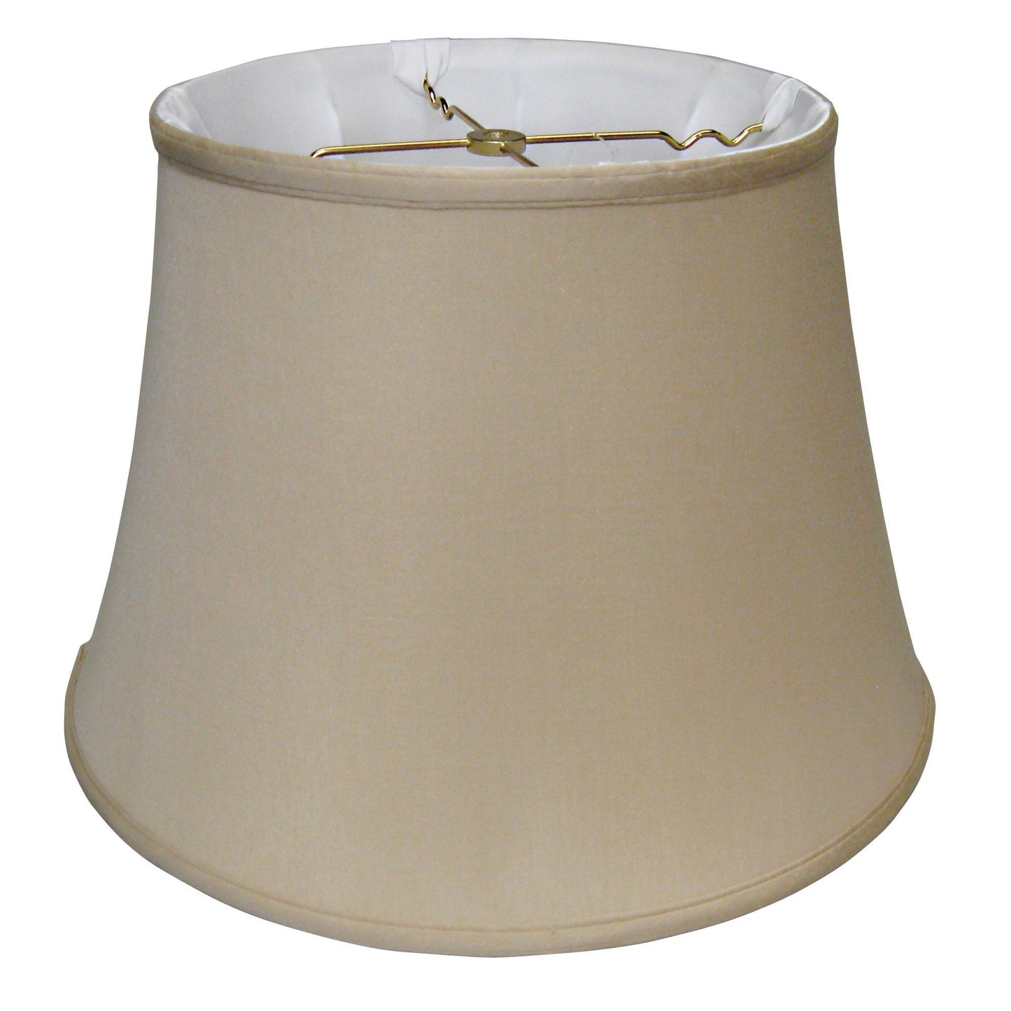 HomeRoots 20" Sloped Euro Bell Pongee Shantung Lampshade in Greige Finish
