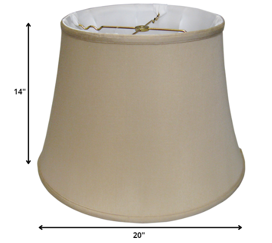 HomeRoots 20" Sloped Euro Bell Pongee Shantung Lampshade in Greige Finish