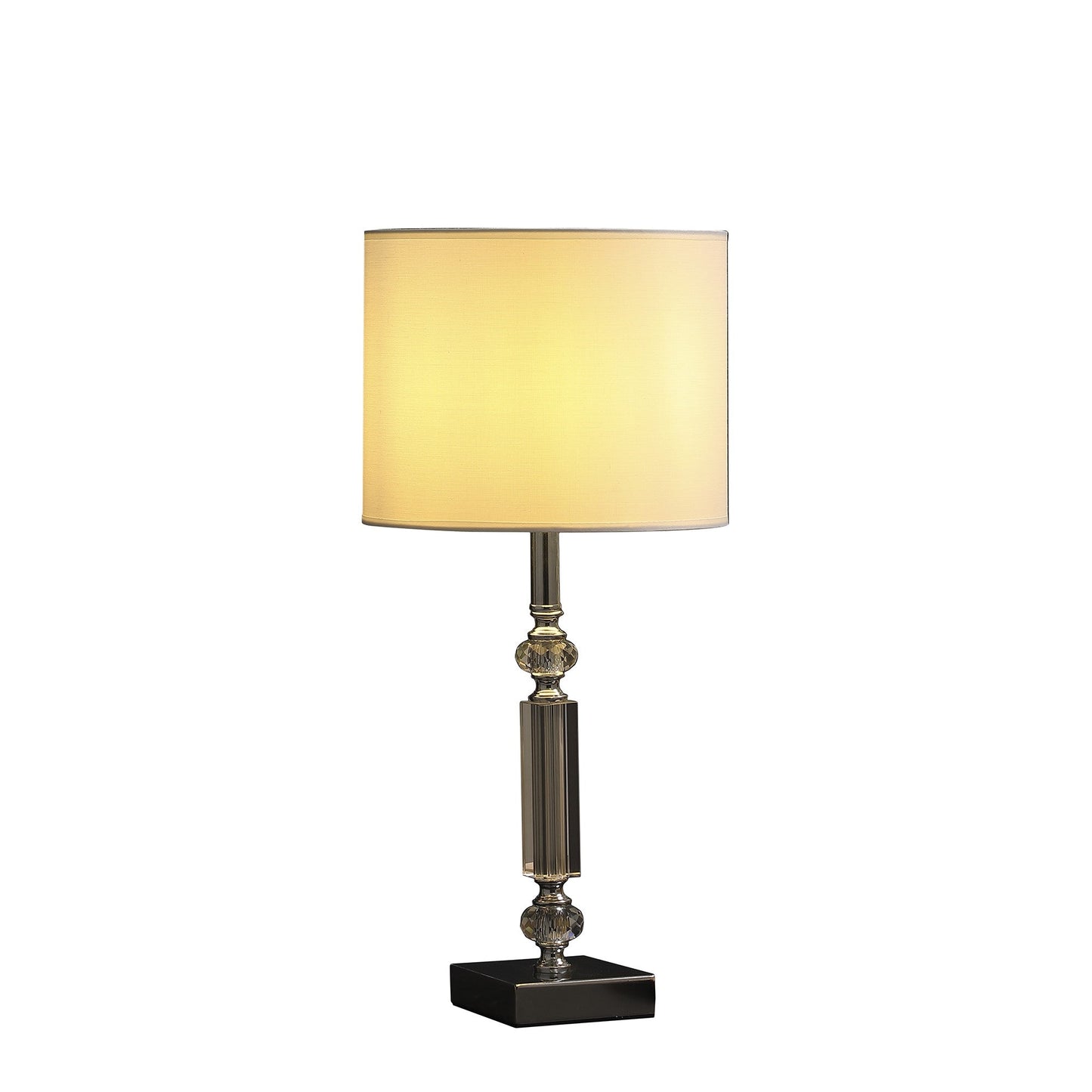 HomeRoots 20” Stylish Crystal Table Lamp With Silver Finish