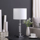 HomeRoots 20” Stylish Crystal Table Lamp With Silver Finish