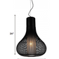 HomeRoots 20" x 20" x 26" Carbon Steel Pendant Lamp in Black Finish