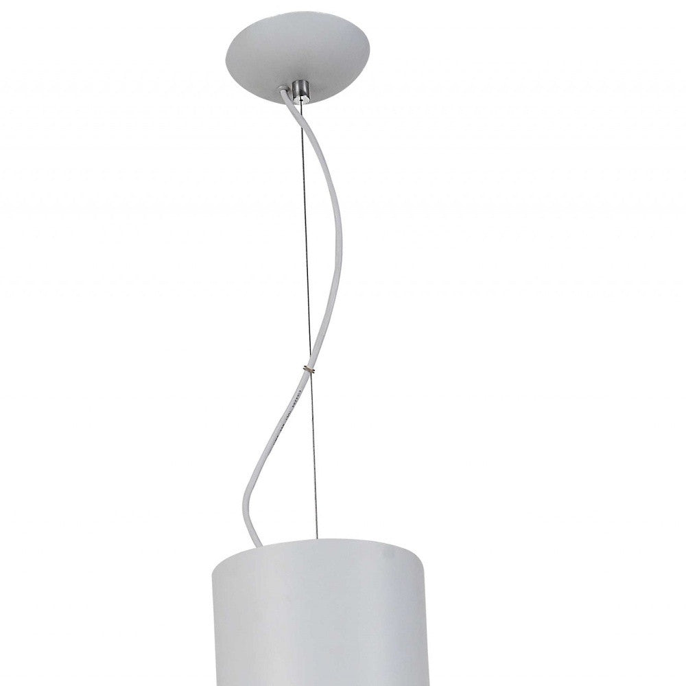 HomeRoots 20" x 20" x 26" Carbon Steel Pendant Lamp in White Finish