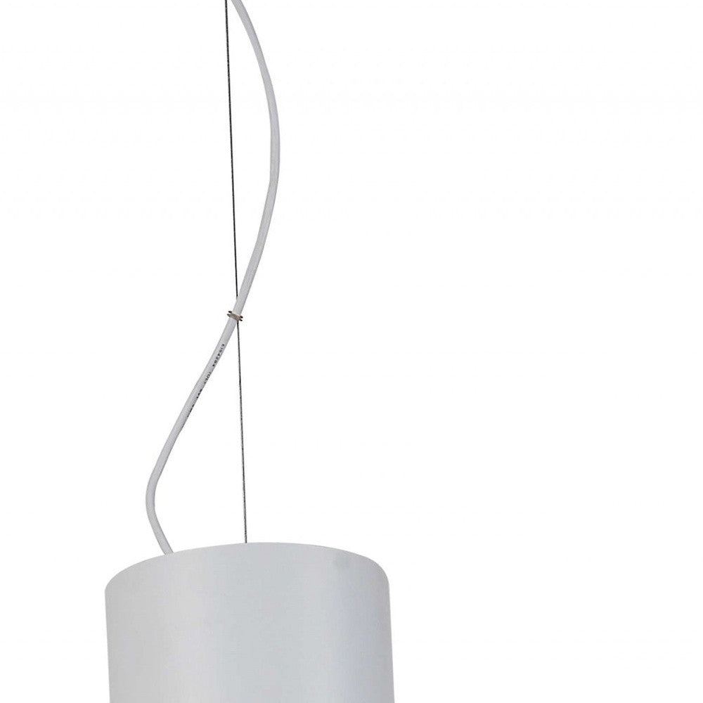 HomeRoots 20" x 20" x 26" Carbon Steel Pendant Lamp in White Finish