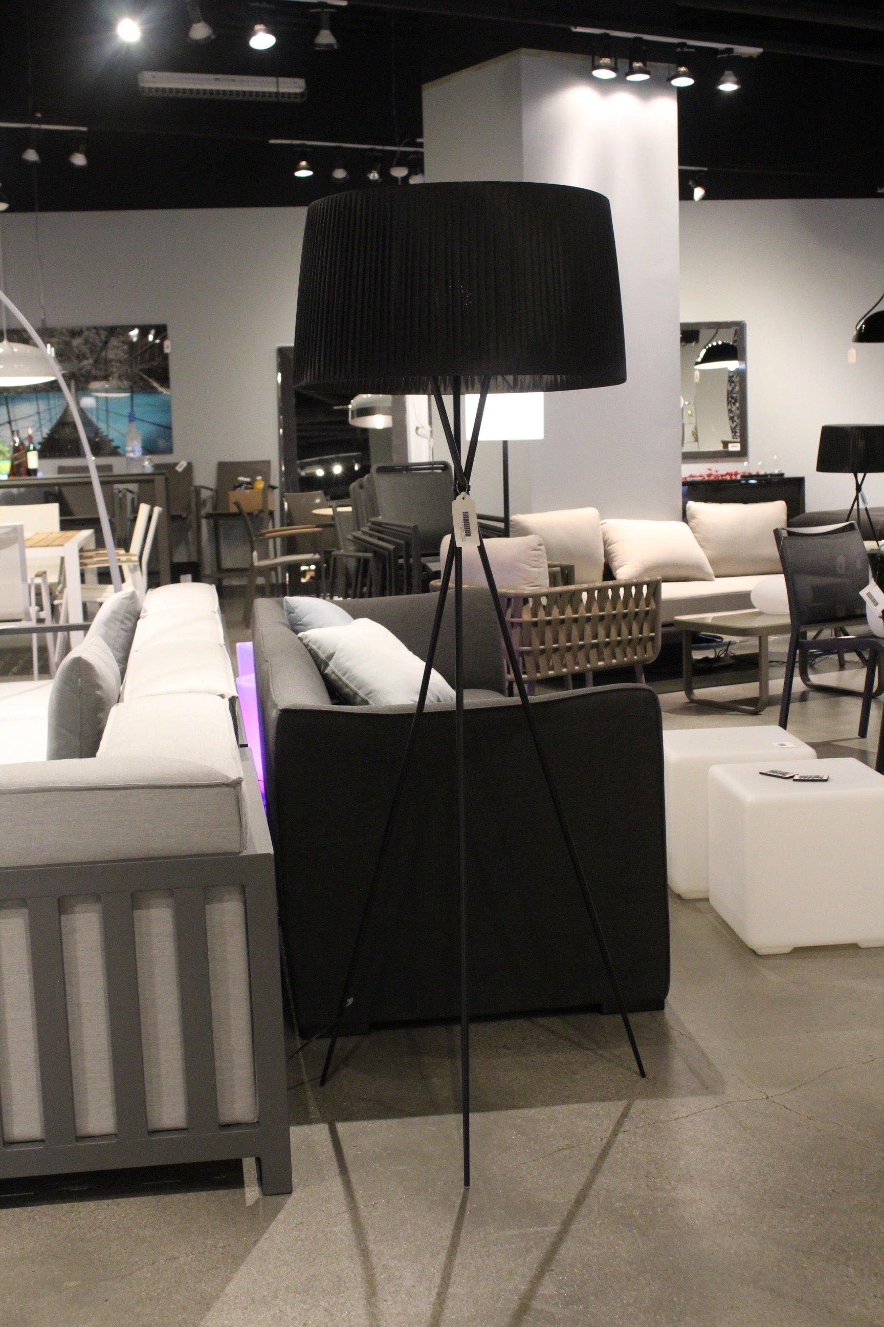 HomeRoots 20" x 20" x 69" Floor Lamp With Black Carbon Finish