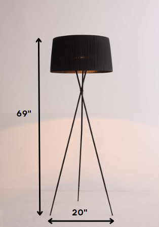 HomeRoots 20" x 20" x 69" Floor Lamp With Black Carbon Finish