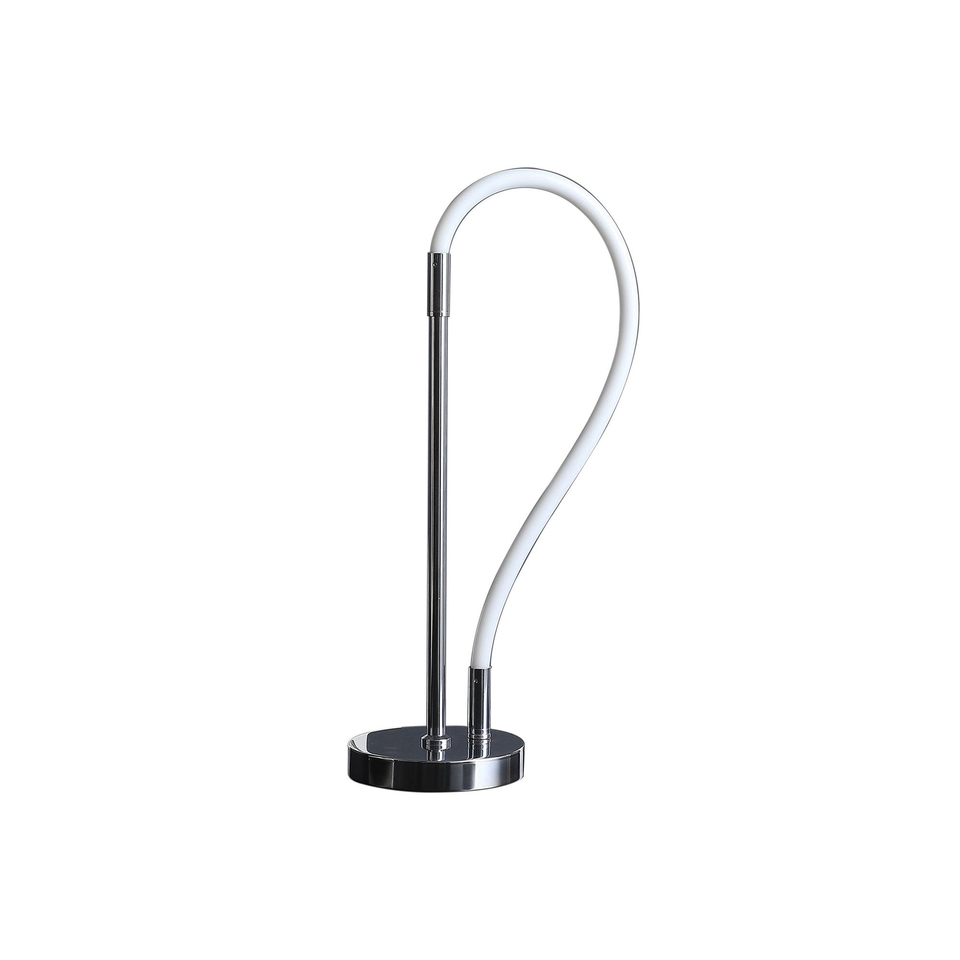 HomeRoots 21" Bedside LED Table Lamp in Silver Finish