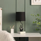 HomeRoots 21" Black Table Lamp With Black Globe Shade