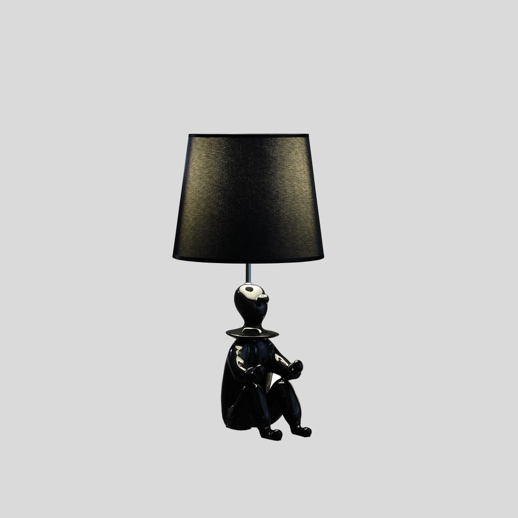 HomeRoots 21” Sculptural Clown Phone Holder Desk Lamp in Black Finish