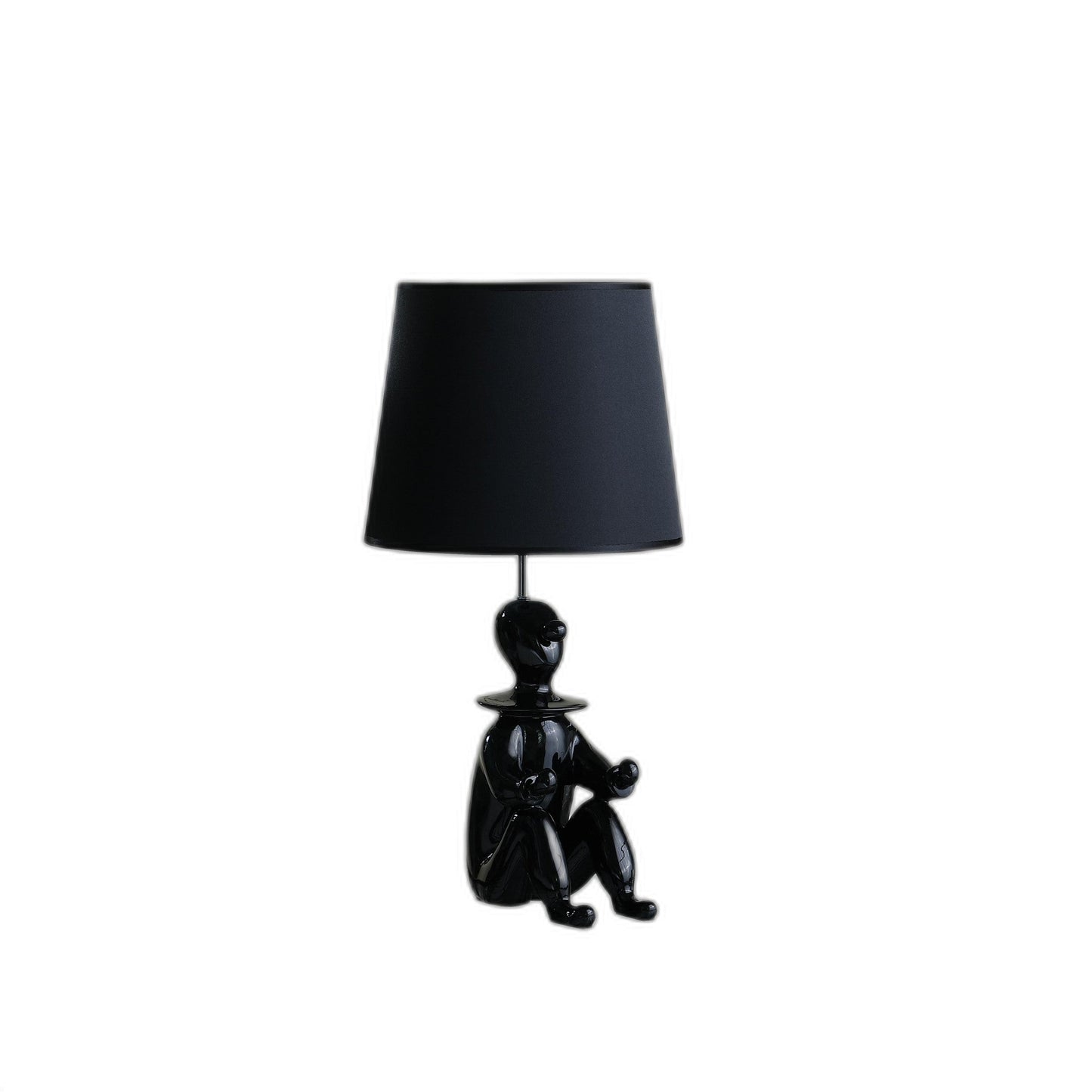 HomeRoots 21” Sculptural Clown Phone Holder Desk Lamp in Black Finish