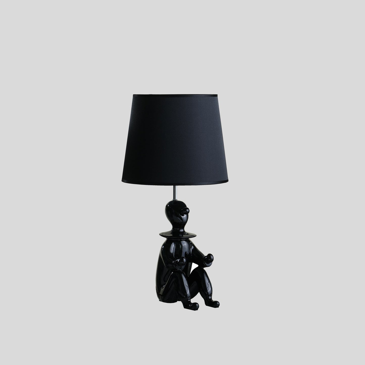 HomeRoots 21” Sculptural Clown Phone Holder Desk Lamp in Black Finish