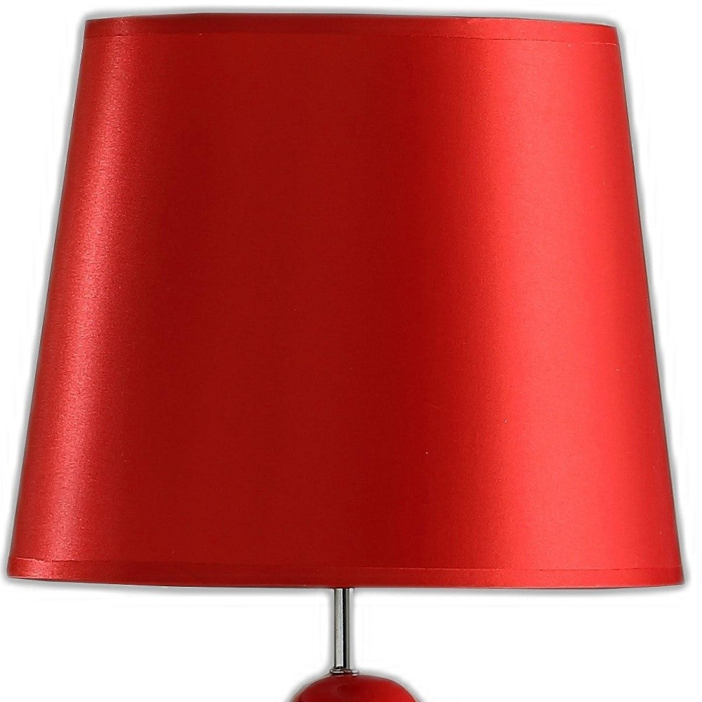 HomeRoots 21” Sculptural Desk Lamp With Empire Shade in Red Finish