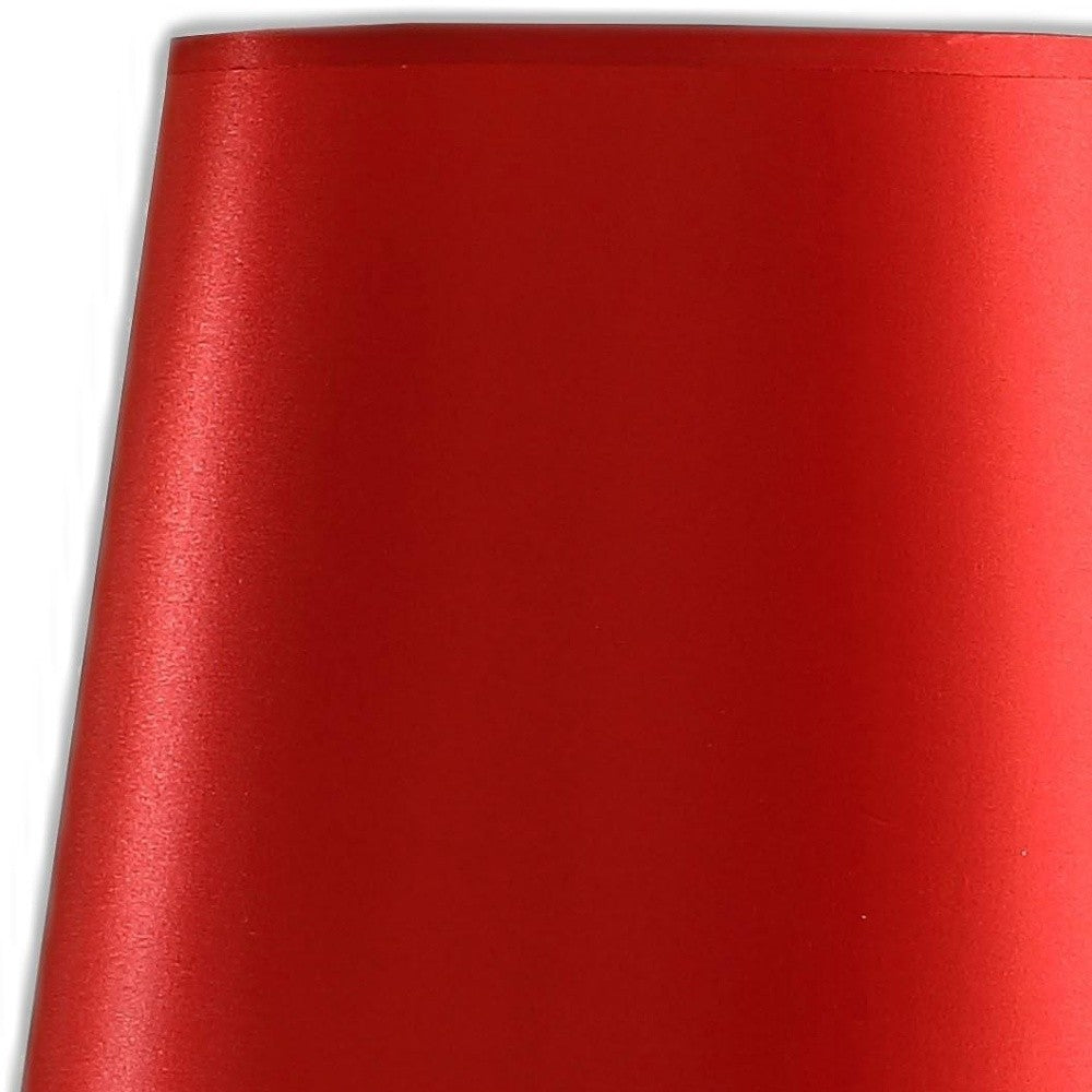 HomeRoots 21” Sculptural Desk Lamp With Empire Shade in Red Finish