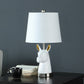 HomeRoots 21" Silver Bedside Table Lamp With White Empire Shade