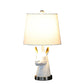 HomeRoots 21" Silver Bedside Table Lamp With White Empire Shade