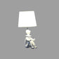 HomeRoots 21" White Sculptural Desk Lamp in White Finish