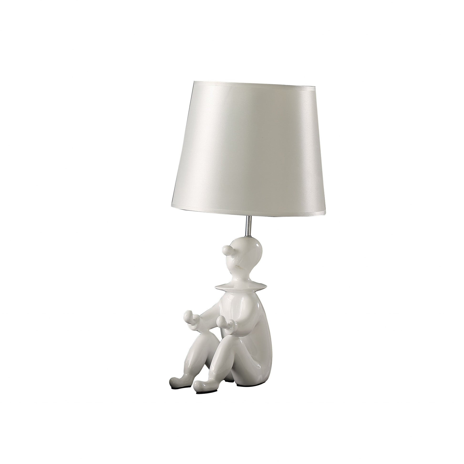 HomeRoots 21" White Sculptural Desk Lamp in White Finish