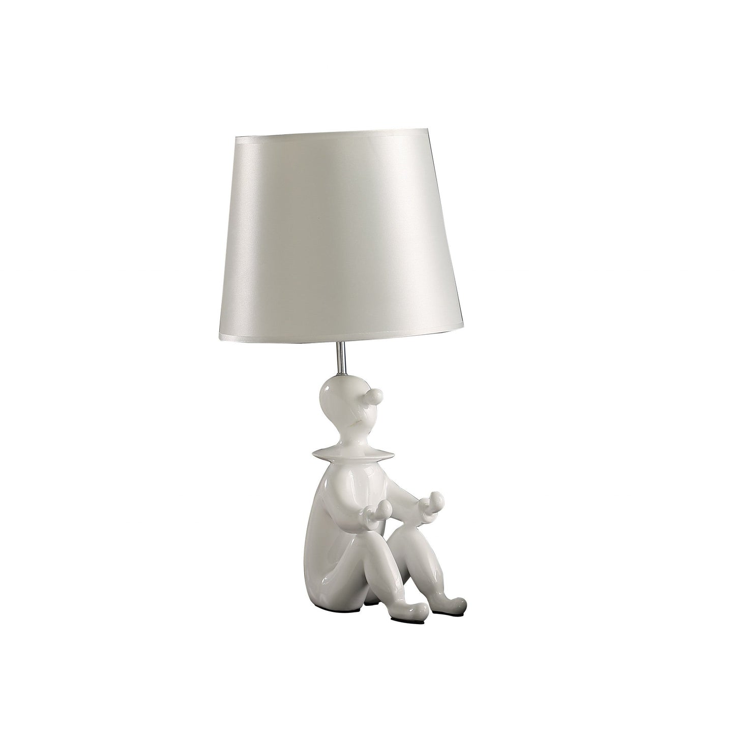 HomeRoots 21" White Sculptural Desk Lamp in White Finish