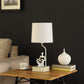 HomeRoots 21" White Table Lamp With White Globe Shade